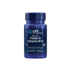 BioActive Folate & Vitamin B12 (Folato e Vitamina B12) 90 Cápsulas - Life Extension