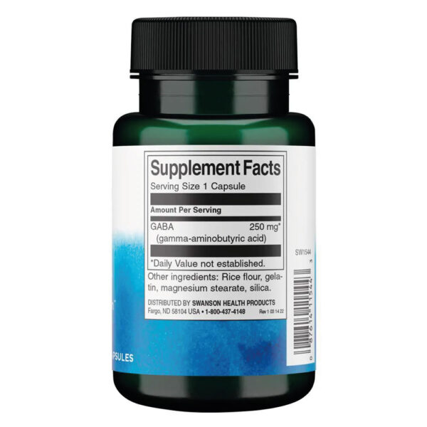 Gaba 250mg 60 Cápsulas - Swanson