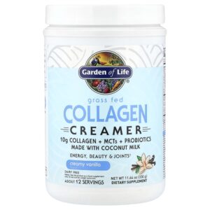 Garden of Life - Creme de Colágeno Hidrolisado Grass-Fed Collagen Creamer Baunilha Cremosa 330 g