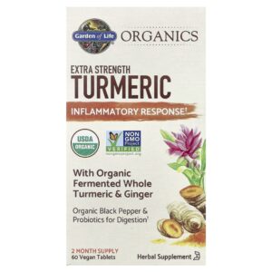Garden of Life - Extrato de Cúrcuma Orgânica mykind Organics Turmeric Inflammatory Response 60 Comprimidos