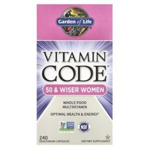 Garden of Life - Multivitamínico Feminino 50+ Vitamin Code Women 50 & Wiser 240 Cápsulas