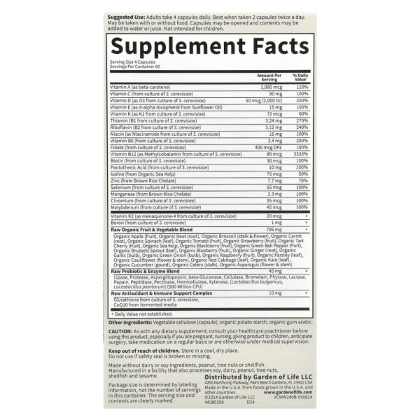 Garden of Life - Multivitamínico Feminino 50+ Vitamin Code Women 50 & Wiser 240 Cápsulas