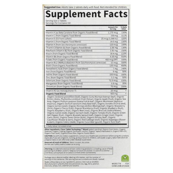 Garden of Life - Multivitamínico Feminino mykind Organics Women's Multi 120 Comprimidos