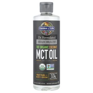 Garden of Life - Óleo TCM 100% de Coco Orgânico Dr. Formulated Brain Health Sem Sabor 473 ml