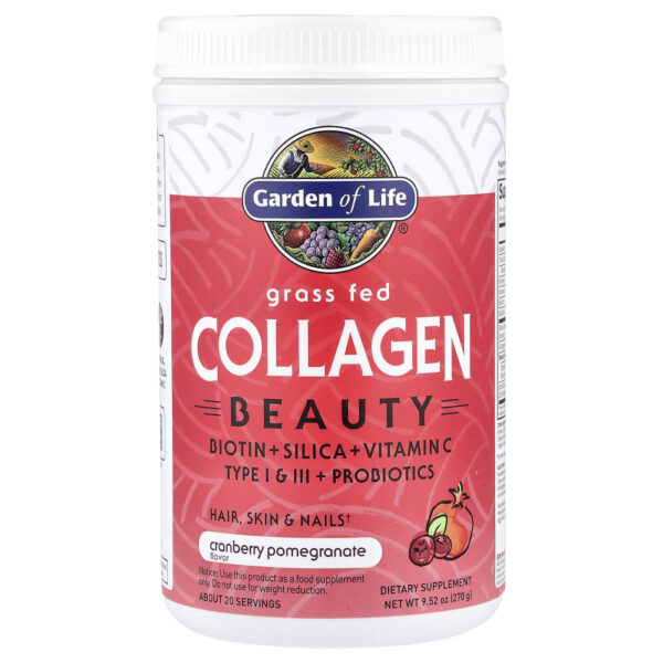 Garden of Life - Peptídeos de Colágeno Grass-Fed Beauty Cranberry e Romã 270 g