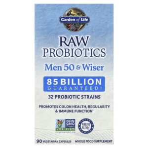 Garden of Life - Probiótico Masculino 50+ RAW Probiotics Men 50 & Wiser 90 Cápsulas