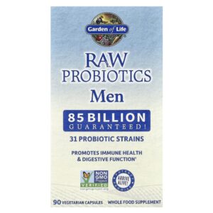 Garden of Life - Probiótico Masculino RAW Probiotics Men 85 Bilhões 90 Cápsulas