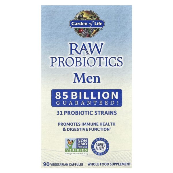 Garden of Life - Probiótico Masculino RAW Probiotics Men 85 Bilhões 90 Cápsulas