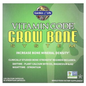 Garden of Life - Sistema de Suporte Ósseo Completo Vitamin Code Grow Bone System 2 Produtos