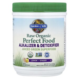 Garden of Life - Super-alimento Verde em Pó RAW Organic Perfect Food Limão e Gengibre 282 g
