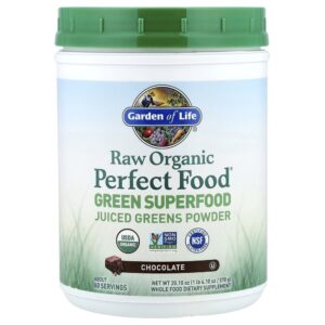 Garden of Life - Super-alimento Verde em Pó RAW Organic Perfect Food Sabor Chocolate 570 g