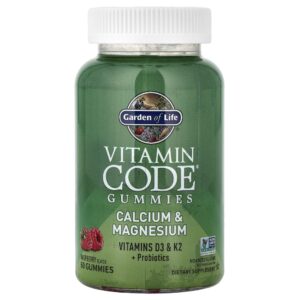 Garden of Life - Suplemento de Cálcio e Magnésio em Gomas Vitamin Code Framboesa 60 Gomas