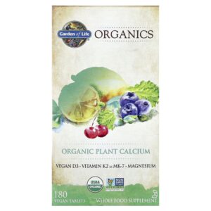 Garden of Life - Suplemento de Cálcio Vegetal Orgânico mykind Organics Plant Calcium 180 Comprimidos