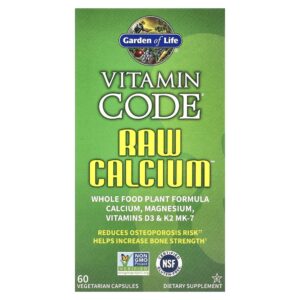 Garden of Life - Suplemento de Cálcio Vegetal Orgânico Vitamin Code RAW Calcium 60 Cápsulas