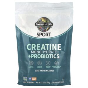 Garden of Life - Suplemento de Creatina Monohidratada com Probióticos Sport Creatine Sem Sabor 348 g