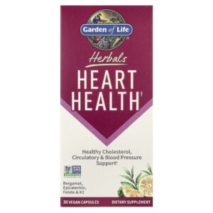 Garden of Life - Suplemento de Ervas para Saúde do Coração Herbals Heart Health Cítricos Doces 30 Cápsulas