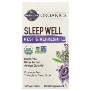 Garden of Life - Suplemento de Ervas para Suporte ao Sono mykind Organics Sleep Well 30 Comprimidos