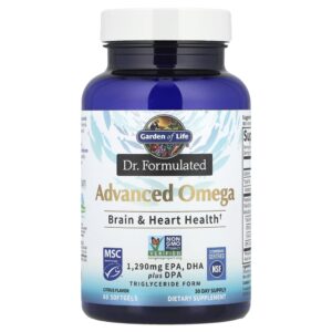 Garden of Life - Suplemento de Ômega-3 Avançado Dr. Formulated Advanced Omega Cítrico 60 Softgels