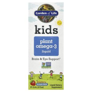 Garden of Life - Suplemento de Ômega-3 Infantil Líquido Sabor Morango 57.5 ml