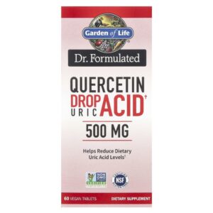 Garden of Life - Suplemento de Quercetina para Controle do Ácido Úrico Dr. Formulated Quercetin 500 mg 60 Comprimidos