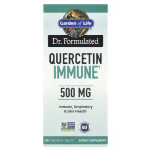 Garden of Life - Suplemento de Quercetina para Imunidade Dr. Formulated Quercetin 500 mg 30 Comprimidos