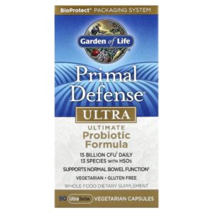 Garden of Life - Suplemento Probiótico de Alta Potência Primal Defense Ultra 90 Cápsulas