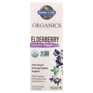 Garden of Life - Xarope de Sabugueiro Orgânico para Imunidade mykind Organics Elderberry 195 ml