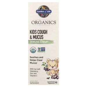 Garden of Life - Xarope para Tosse e Muco Infantil com Sabugueiro Zinco e Vitamina C mykind Organics 116 ml