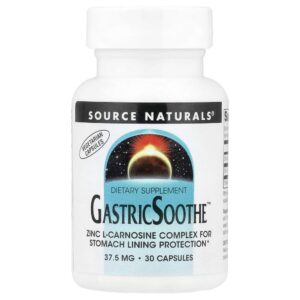 GastricSoothe Zinco L-Carnosina 37.5 mg 30 Cápsulas - Source Naturals