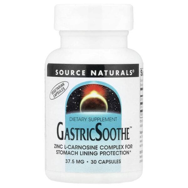 GastricSoothe Zinco L-Carnosina 37.5 mg 30 Cápsulas - Source Naturals