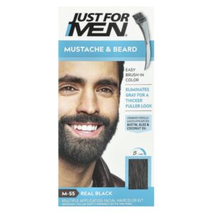 Gel de Coloração para Barba e Bigode Easy Brush M-55 Real Black - Just for Men