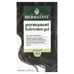 Gel de Coloração Permanente para Cabelos 4N Castanho 135 ml - Herbatint