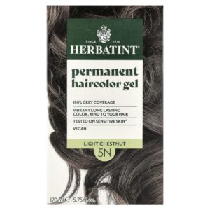 Gel de Coloração Permanente para Cabelos 5N Castanho Claro 170 ml - Herbatint