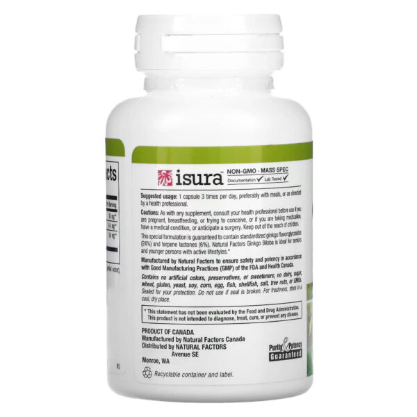 Ginkgo Biloba 60mg 60 Cápsulas - Natural Factors