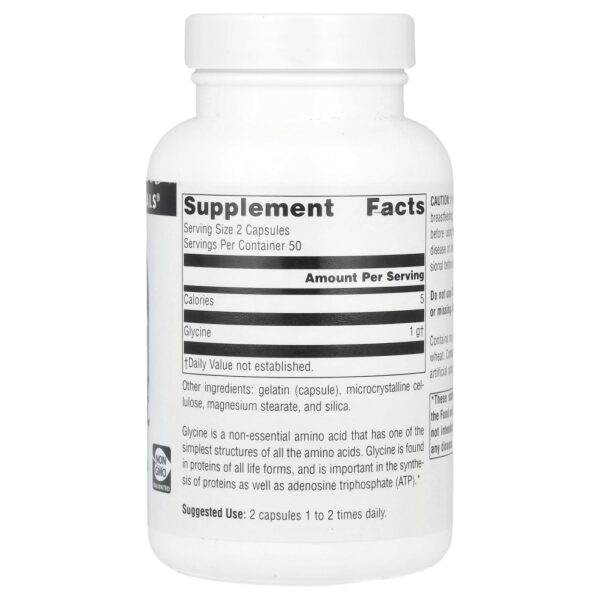 Glicina 500 mg 100 Cápsulas - Source Naturals