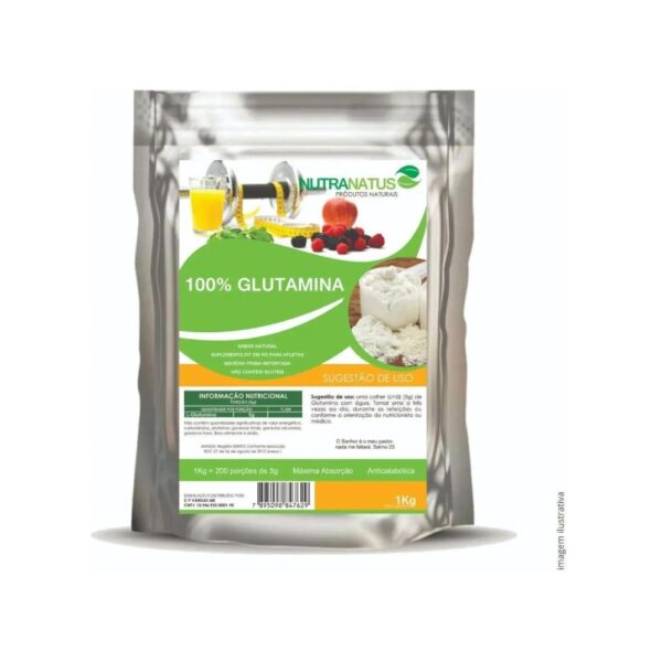 Glutamina em pó Pura Importada 1kg - Nutranatus