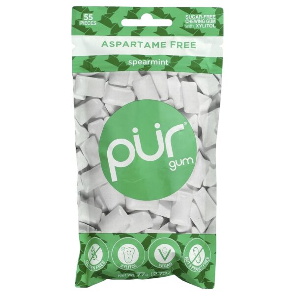 Goma de Mascar Hortelã Sem Açúcar 55 Unidades 77 g - The PUR Company