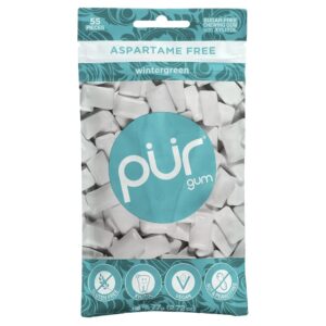 Goma de Mascar Menta Wintergreen Sem Açúcar 55 Unidades 77 g - The PUR Company