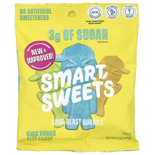 Gomas Azedas Frutas Sortidas Fruto Silvestre Framboesa Azul Limão Laranja 50 g - SmartSweets