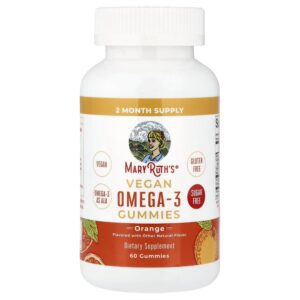 Gomas de Ômega-3 Veganas Sabor Natural de Laranja 60 Gomas - MaryRuth's