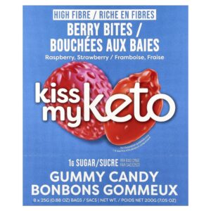 Gomas Frutos Silvestres Framboesa Morango 8 Sacos 25 g Cada - Kiss My Keto