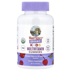 Gomas Multivitamínicas Orgânicas para Crianças Mistura de Frutos Silvestres e Cereja 60 Gomas - MaryRuth's