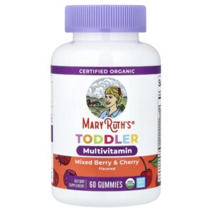 Gomas Multivitamínicas Orgânicas para Crianças Pequenas Frutos Silvestres Mistos e Cereja 100 mcg DFE 60 Gomas - MaryRuth's