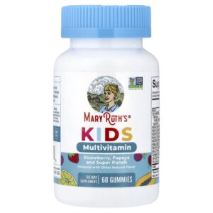 Gomas Multivitamínicas para Crianças Morango Mamão e Superponche 60 Gomas - MaryRuth's