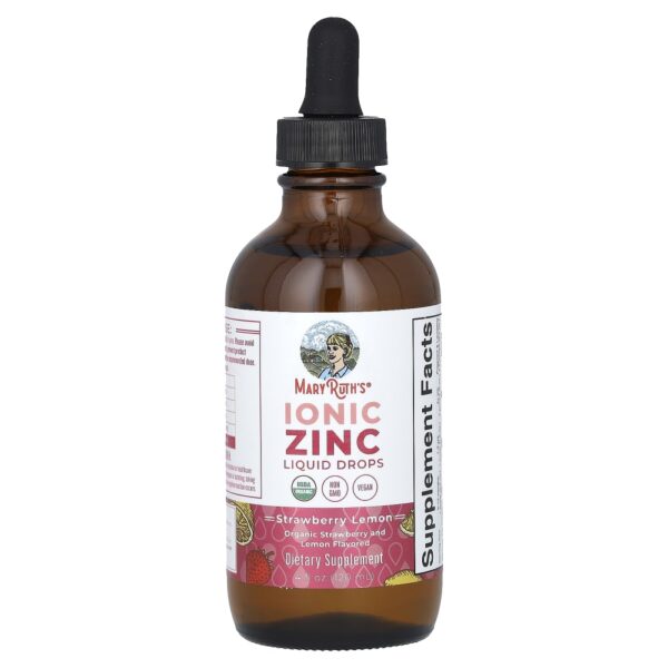 Gotas Líquidas de Zinco Iônico Orgânico Morango e Limão 3 mg 120 ml - MaryRuth's