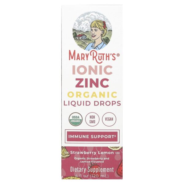 Gotas Líquidas de Zinco Iônico Orgânico Morango e Limão 3 mg 120 ml - MaryRuth's