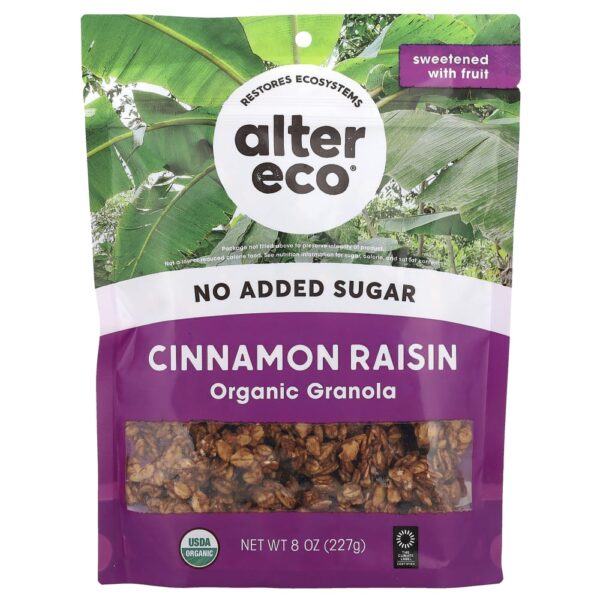 Granola Orgânica Sabor Canela e Passas Cinnamon Raisin 227 g - Alter Eco