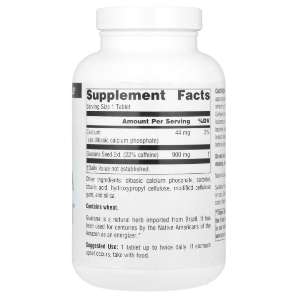 Guaraná Energizer 200 Comprimidos - Source Naturals