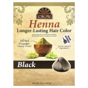 Henna Tintura Capilar de Longa Duração Preto 57 g - Okay Pure Naturals