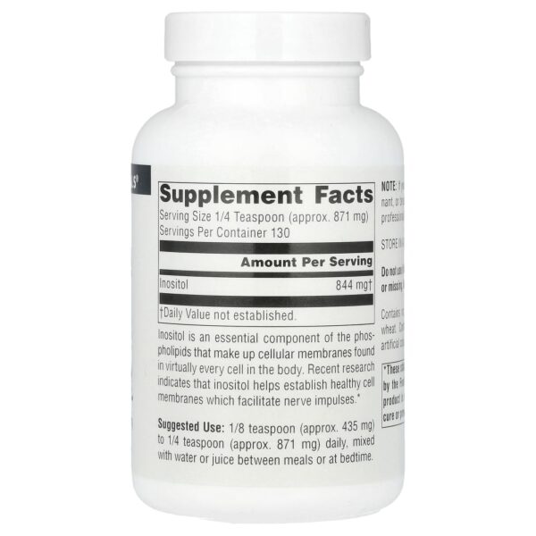 Inositol Puro em Pó 113 g - Source Naturals